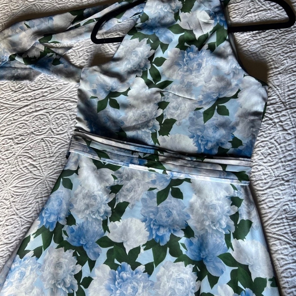 Sachin & Babi Kayla floral print chiffon gown Glacial Peonies - Picture 7 of 11